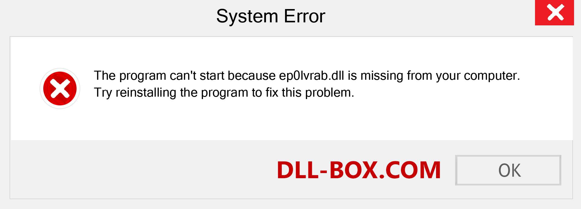  ep0lvrab.dll file is missing?. Download for Windows 7, 8, 10 - Fix  ep0lvrab dll Missing Error on Windows, photos, images